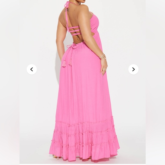 Hayley Halter Maxi Dress (Pink) - Picture 3 of 9